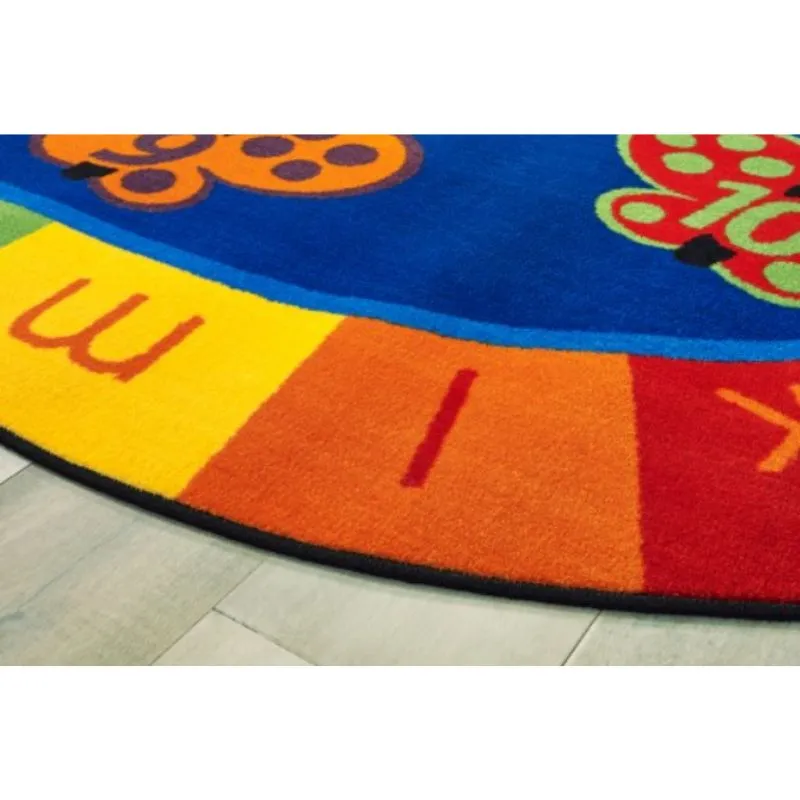 123 ABC Butterfly Learning Oval Rug