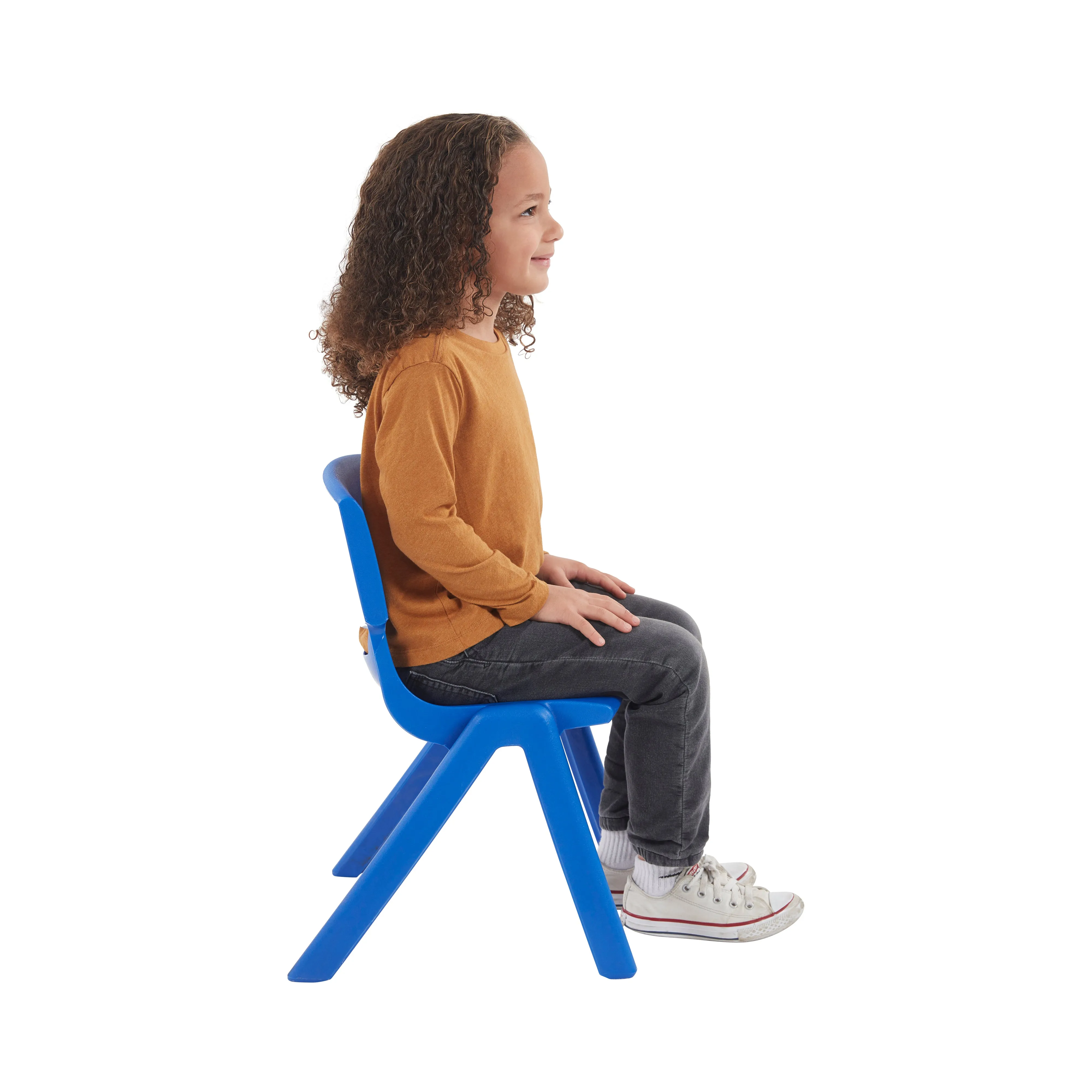 12in Plastic School Stack Chair, Classroom Furniture, Blue, 10-Piece