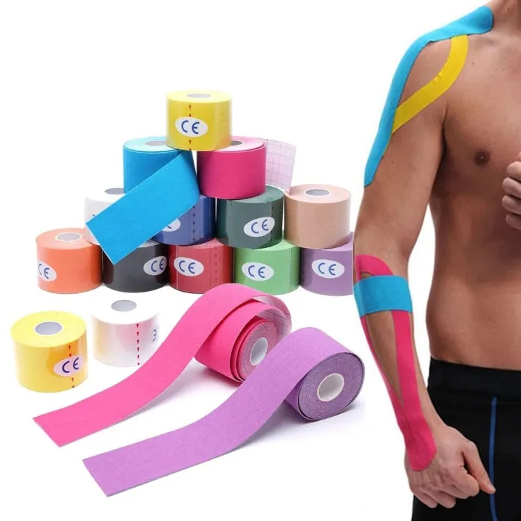 3 PCS Muscle Tape Physiotherapy Sports Tape Basketball Knee Bandage, Size: 2.5cm x 5m(White)