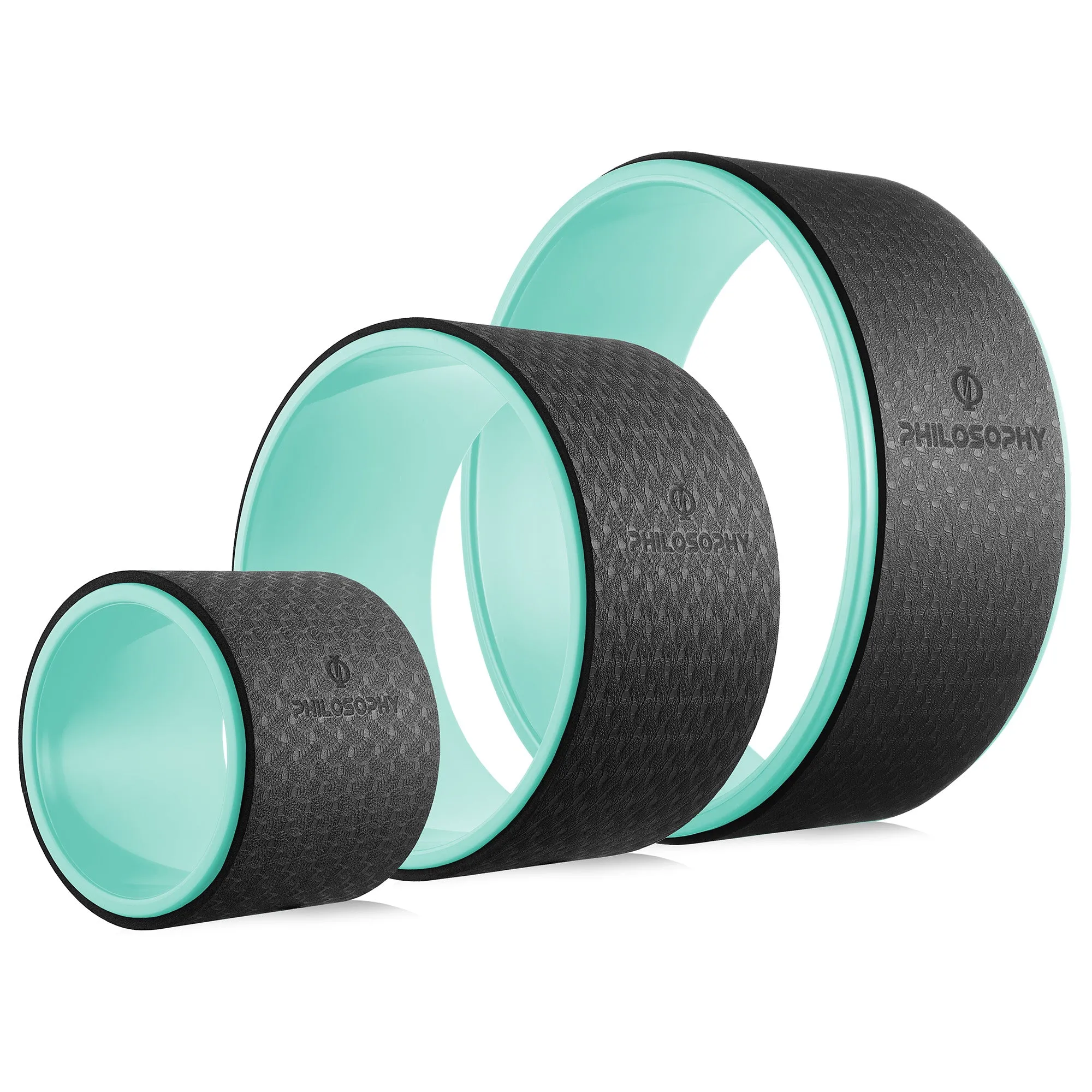 3 Piece Professional Yoga Wheel Roller Set (13", 10", 6") - Mint