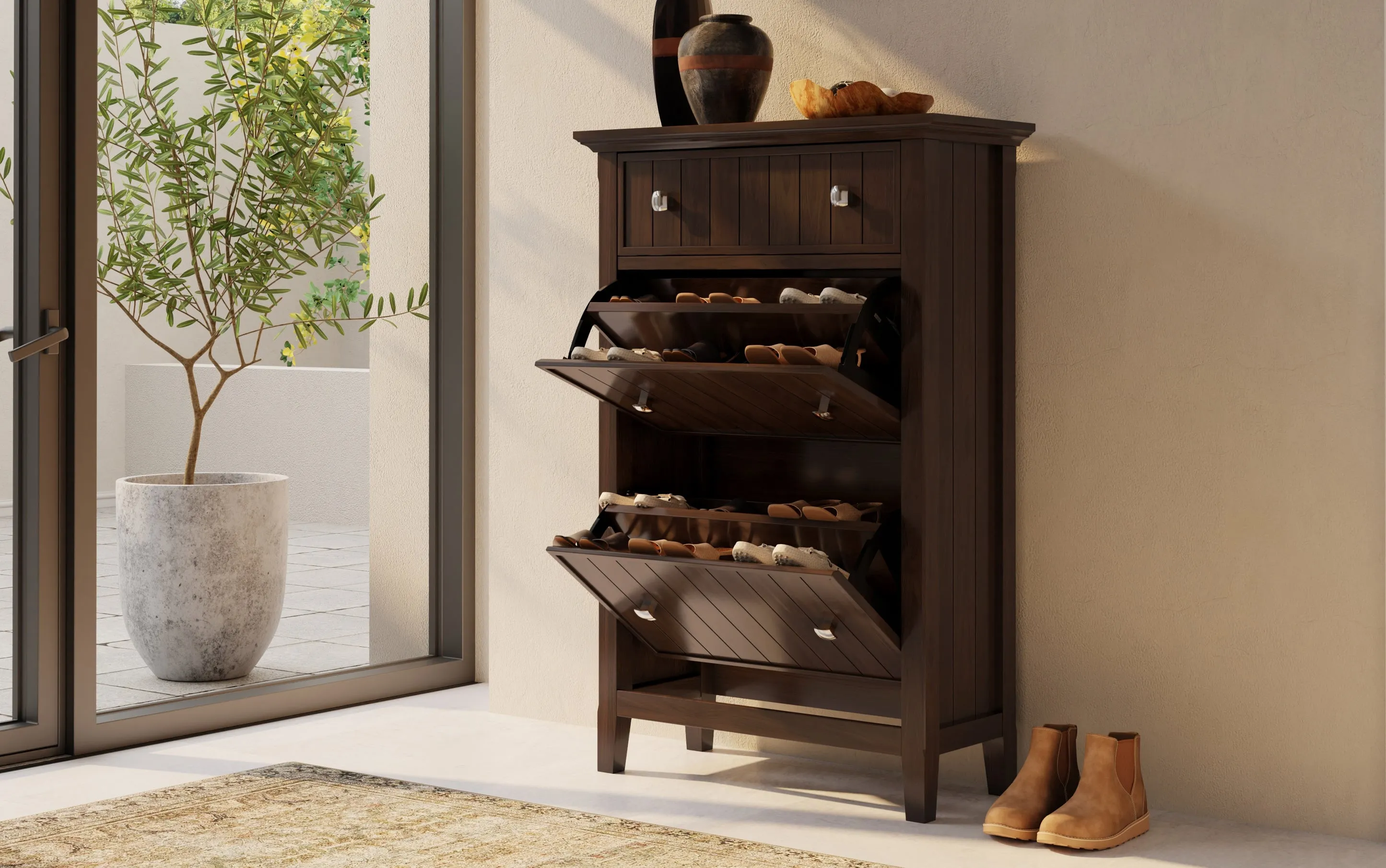 Acadian Entryway Shoe Storage Cabinet