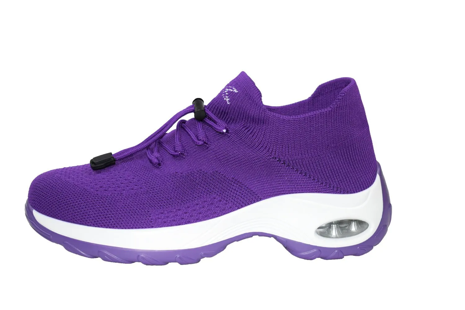 AdTec Womens Comfort Mesh Lace Purple Sneakers Shoes