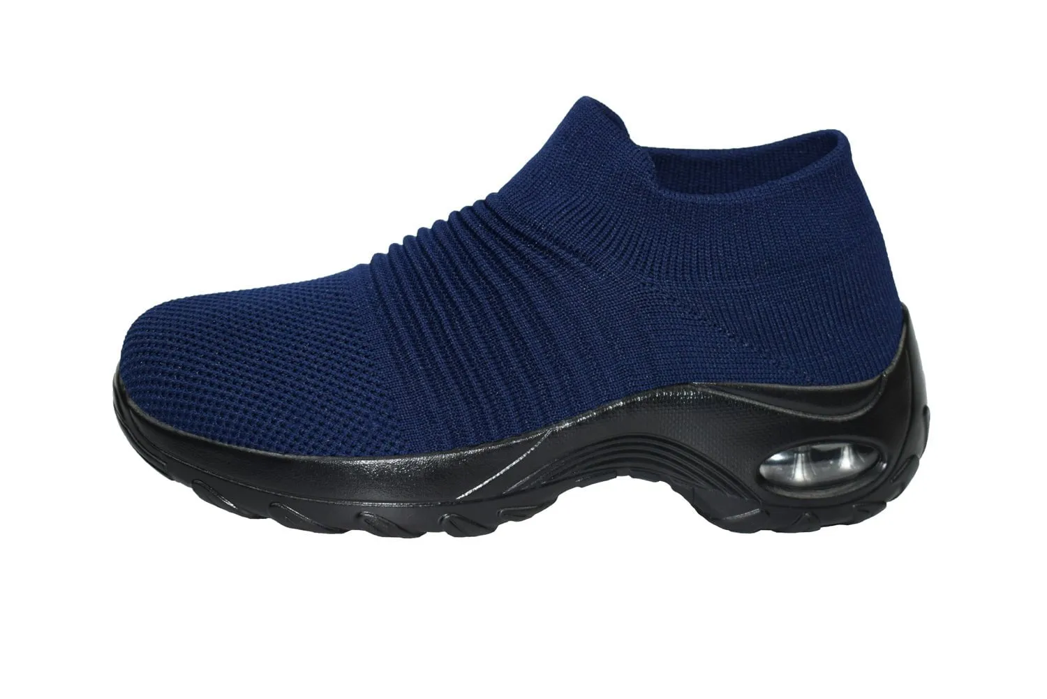 AdTec Womens Comfort Slip On Navy Sneakers Shoes