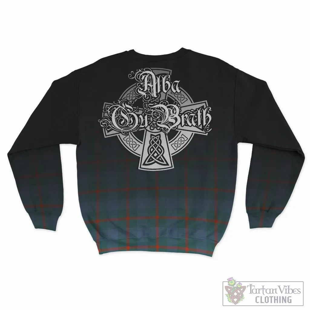 Agnew Ancient Tartan Sweatshirt Featuring Alba Gu Brath Family Crest Celtic Inspired