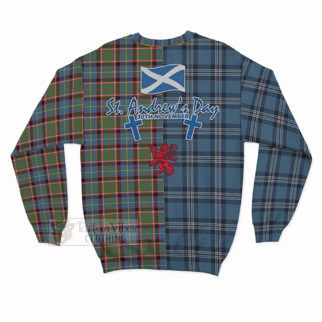 Aikenhead Tartan Sweatshirt Happy St. Andrew's Day Half Tartan Style