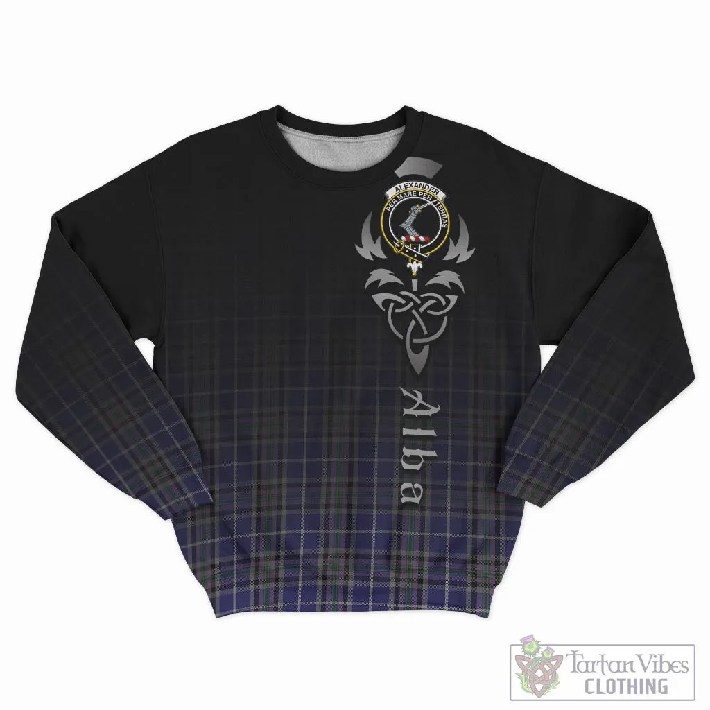 Alexander of Menstry Tartan Sweatshirt Featuring Alba Gu Brath Family Crest Celtic Inspired