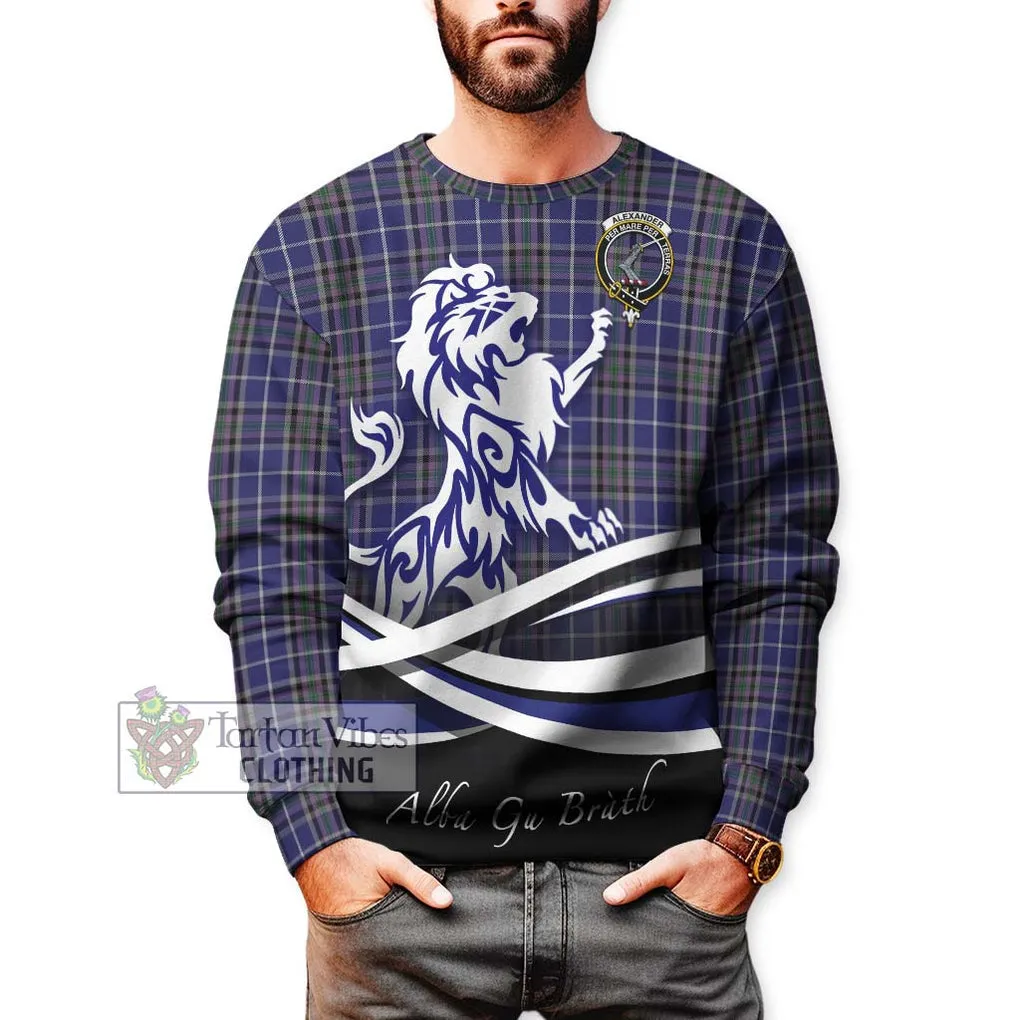 Alexander of Menstry Tartan Sweatshirt with Alba Gu Brath Regal Lion Emblem