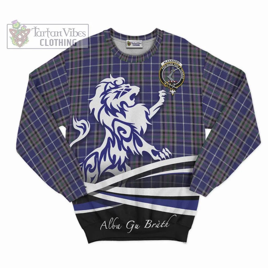 Alexander of Menstry Tartan Sweatshirt with Alba Gu Brath Regal Lion Emblem