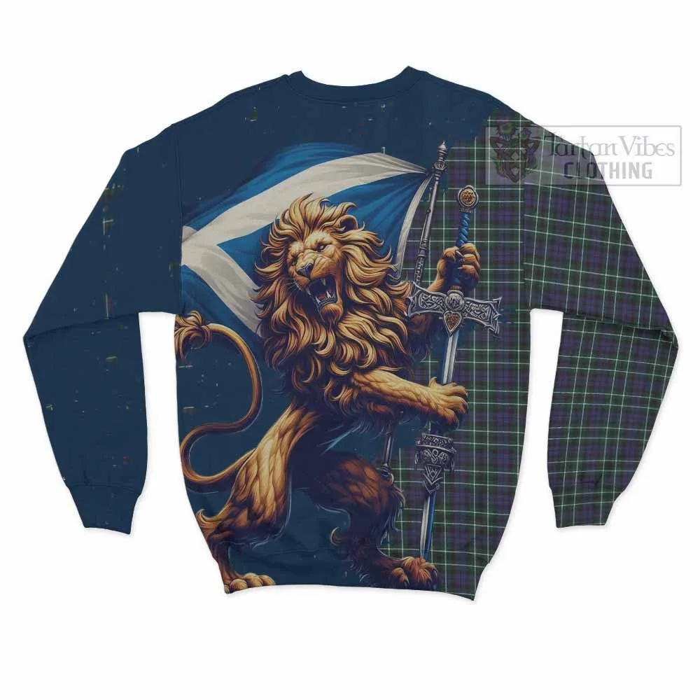 Allardice Tartan Family Crest Sweatshirt with Scottish Majestic Lion