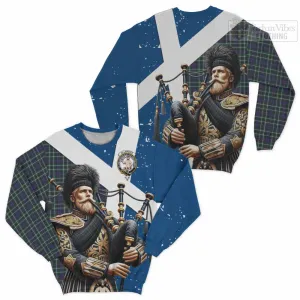 Allardice Tartan Sweatshirt with Family Crest Scottish Bagpiper Vibes