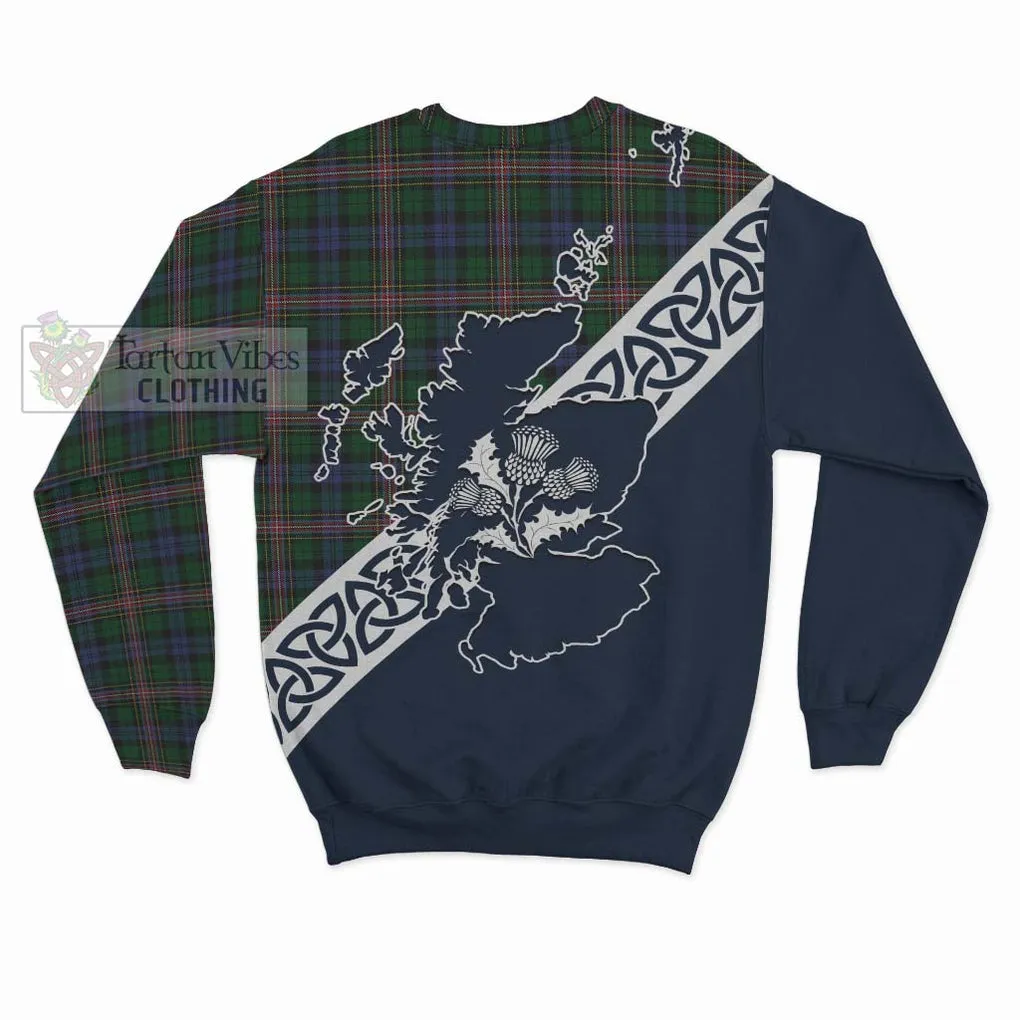 Allison Tartan Sweatshirt Featuring Thistle and Scotland Map