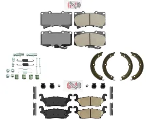 AME Improved Disc Brake Pads Front Rear Parking Shoes For 06-10 Hummer H3