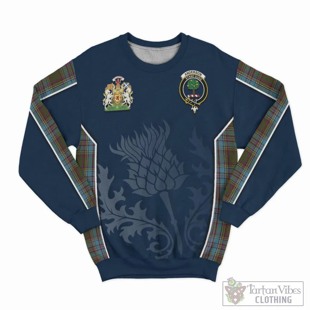 Anderson Tartan Sweatshirt with Family Crest and Scottish Thistle Vibes Sport Style