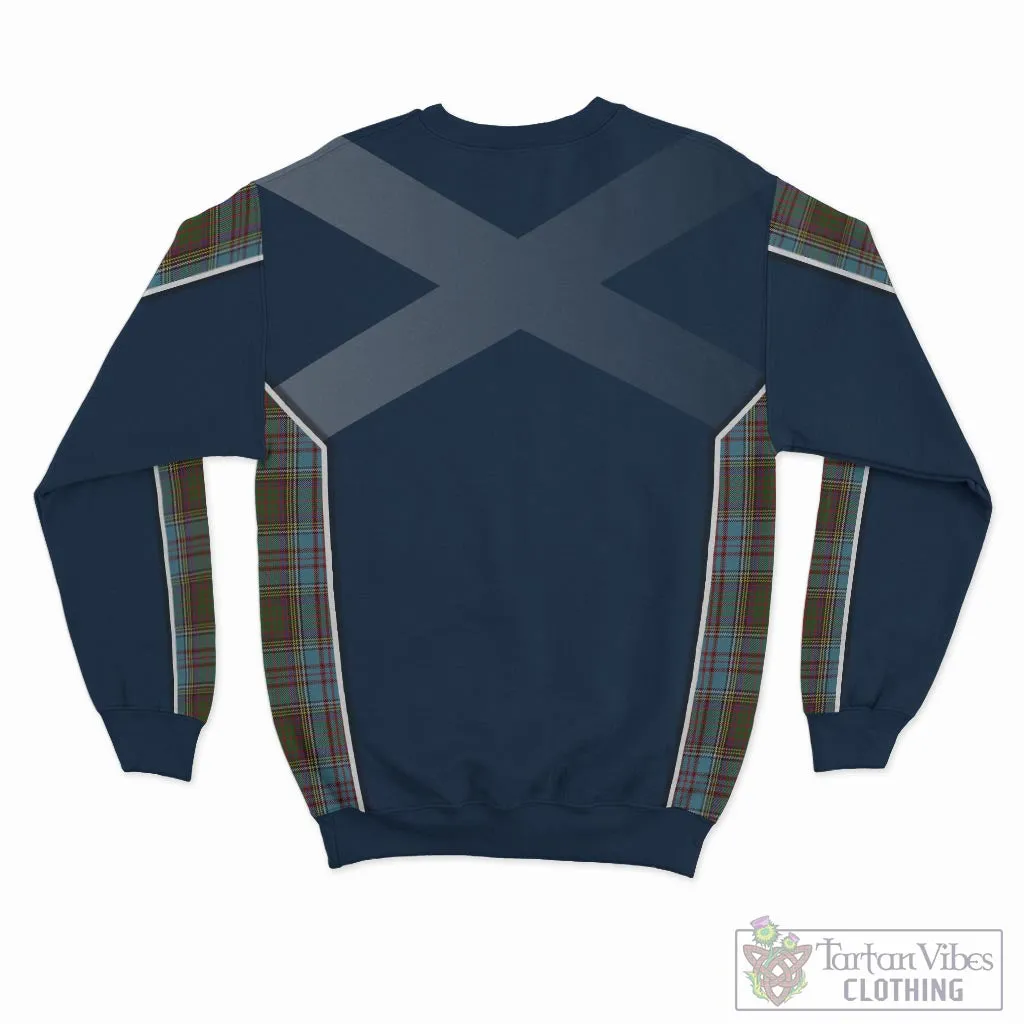 Anderson Tartan Sweatshirt with Family Crest and Scottish Thistle Vibes Sport Style