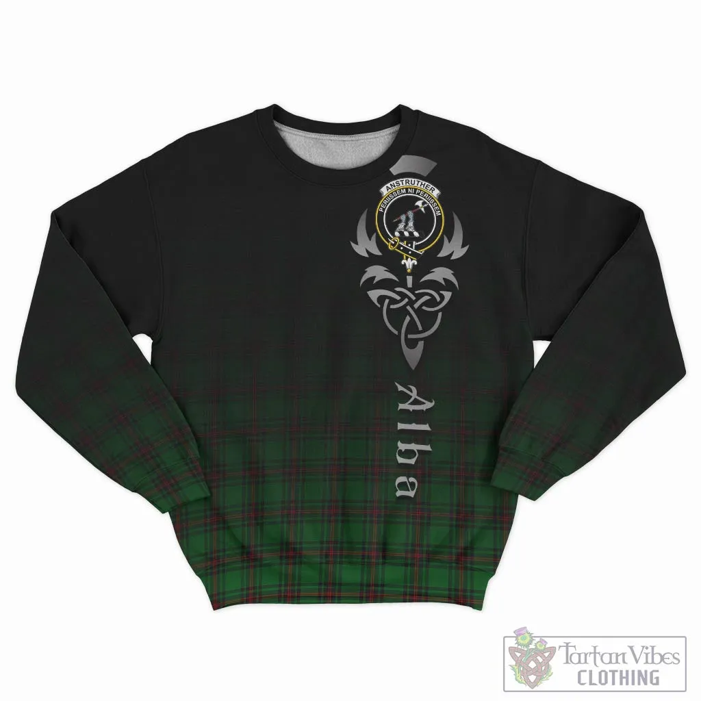 Anstruther Tartan Sweatshirt Featuring Alba Gu Brath Family Crest Celtic Inspired