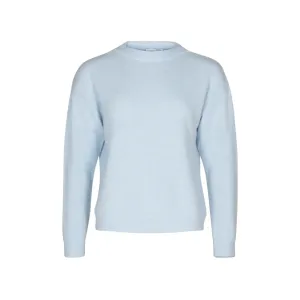 Antonia Long Sleeve Merino Wool Knit - Cool Blue