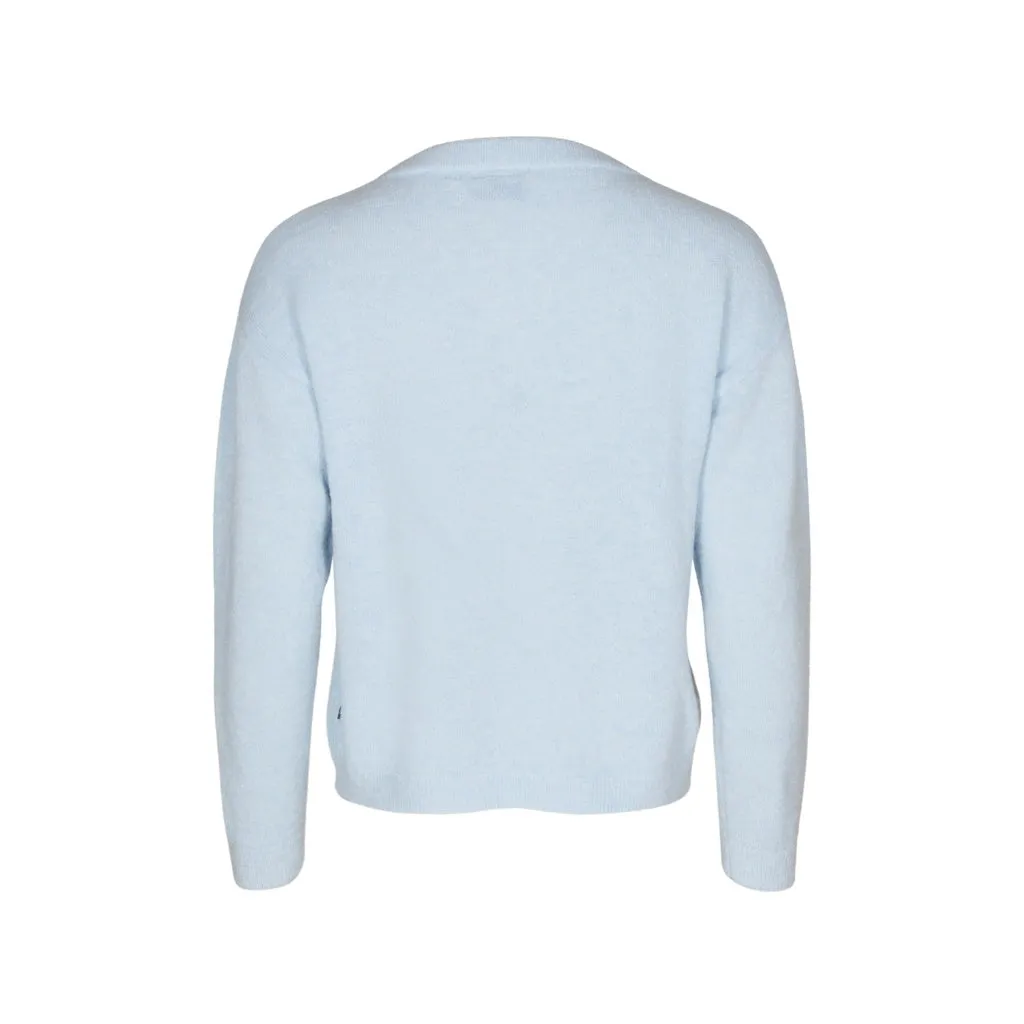 Antonia Long Sleeve Merino Wool Knit - Cool Blue