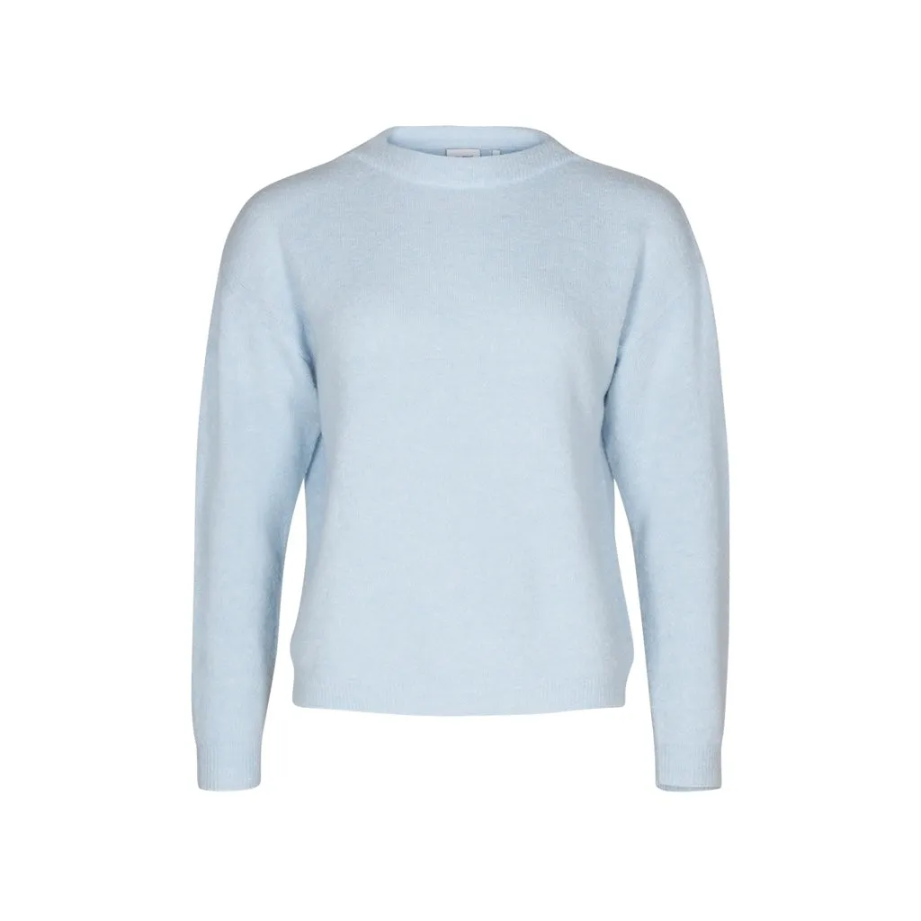 Antonia Long Sleeve Merino Wool Knit - Cool Blue