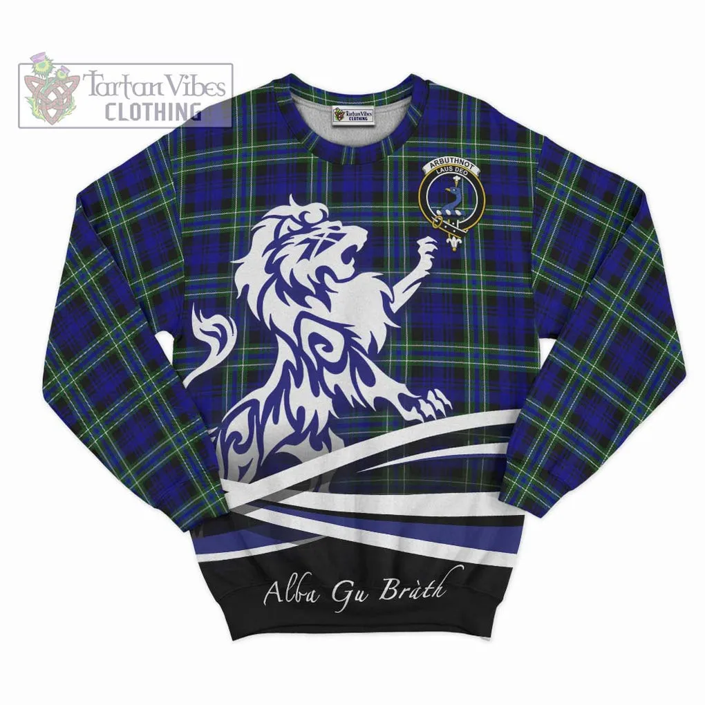 Arbuthnot Modern Tartan Sweatshirt with Alba Gu Brath Regal Lion Emblem