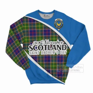 Arnott Family Crest Tartan Sweatshirt Celebrate Saint Andrew's Day in Style