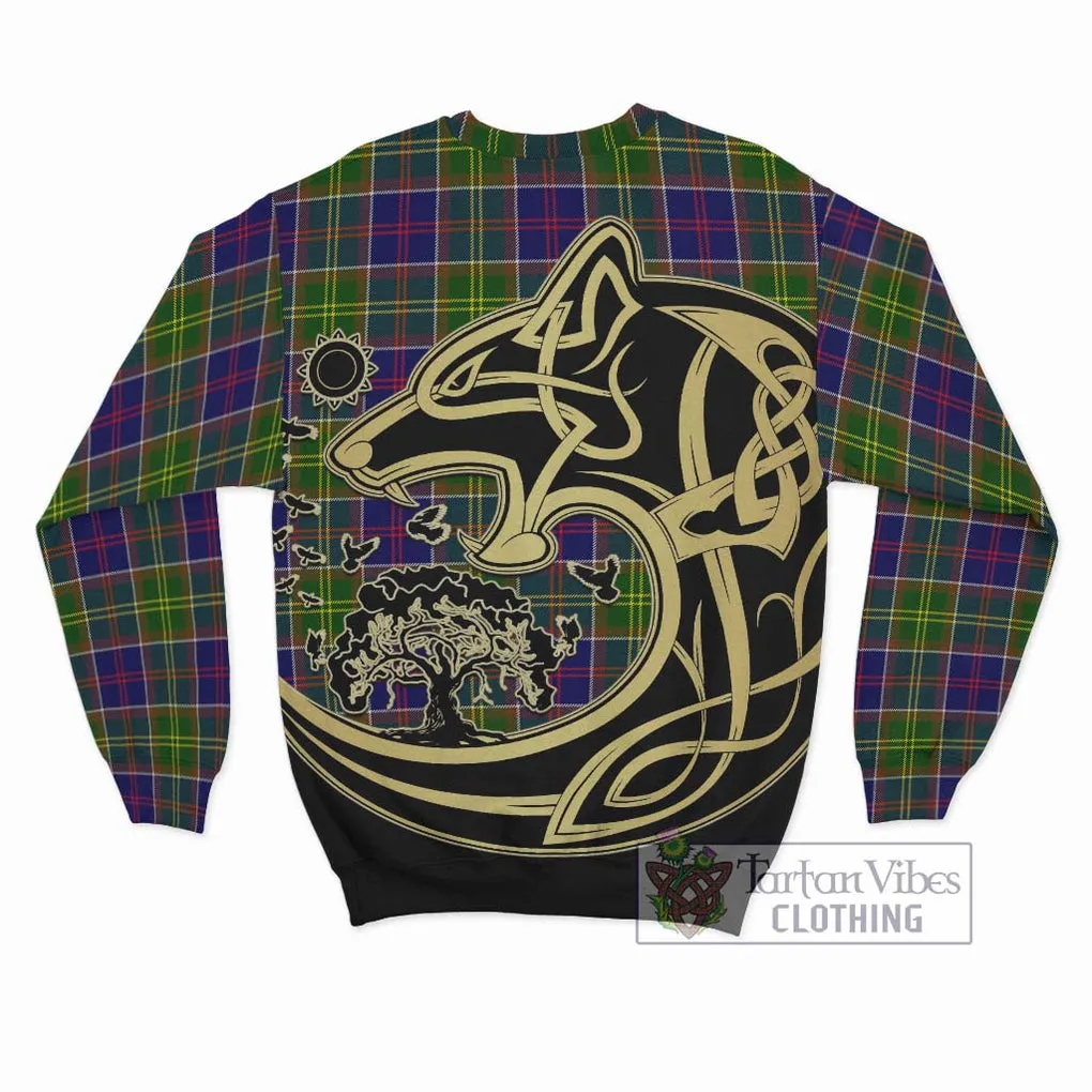 Arnott Tartan Sweatshirt with Family Crest Celtic Wolf Style