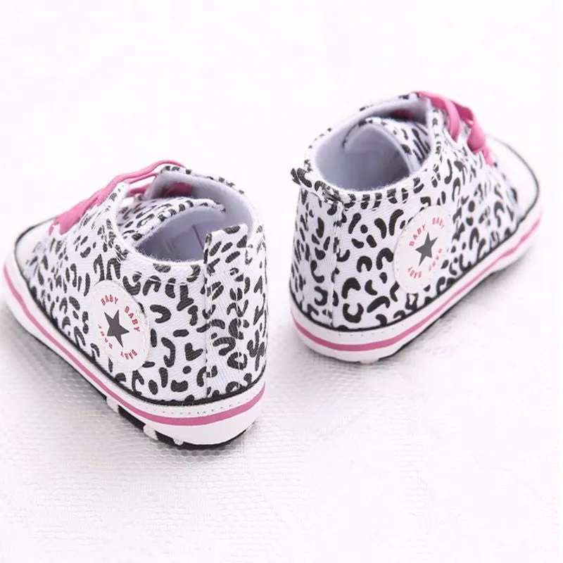 Baby Prewalker Anti-Skid Shoes -  White Pink Hicut