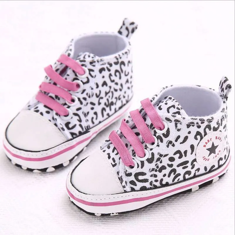 Baby Prewalker Anti-Skid Shoes -  White Pink Hicut