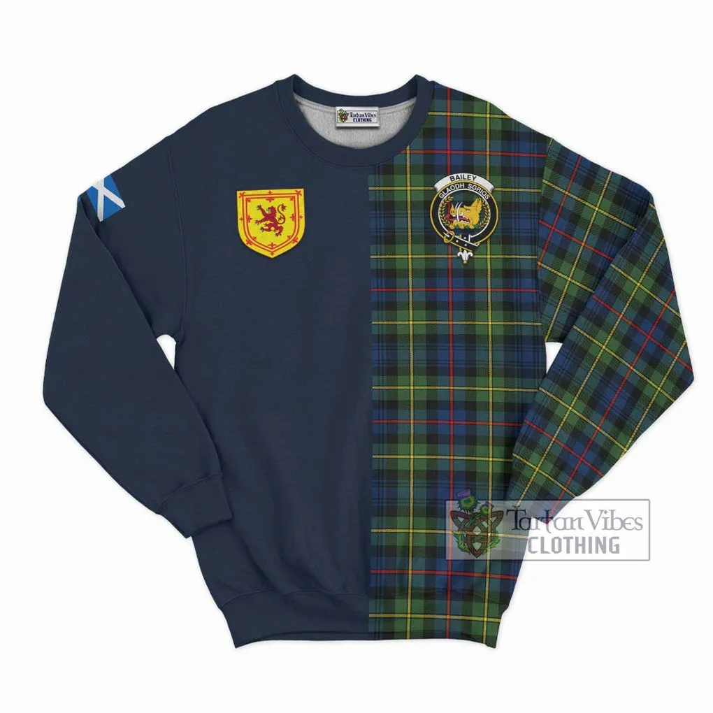 Bailey Modern Tartan Sweatshirt Alba with Scottish Lion Royal Arm Half Style