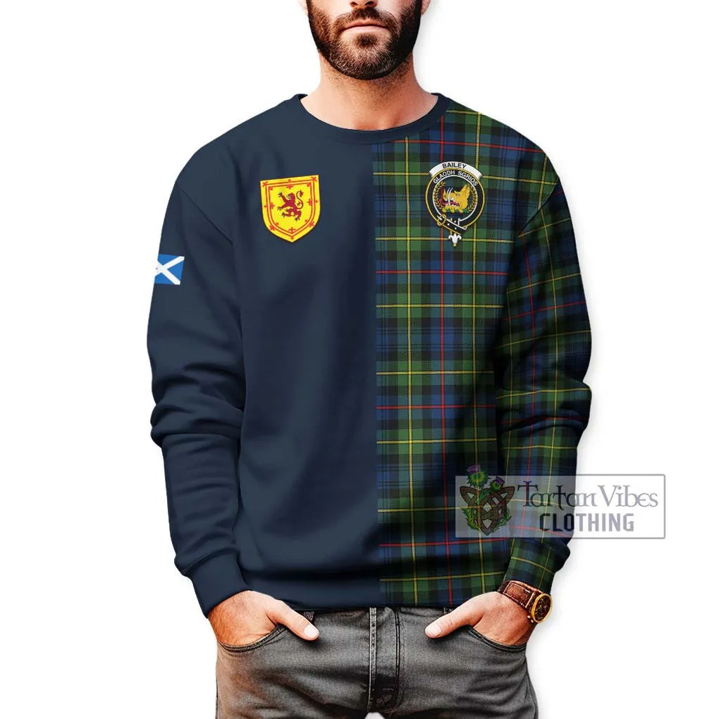 Bailey Modern Tartan Sweatshirt Alba with Scottish Lion Royal Arm Half Style