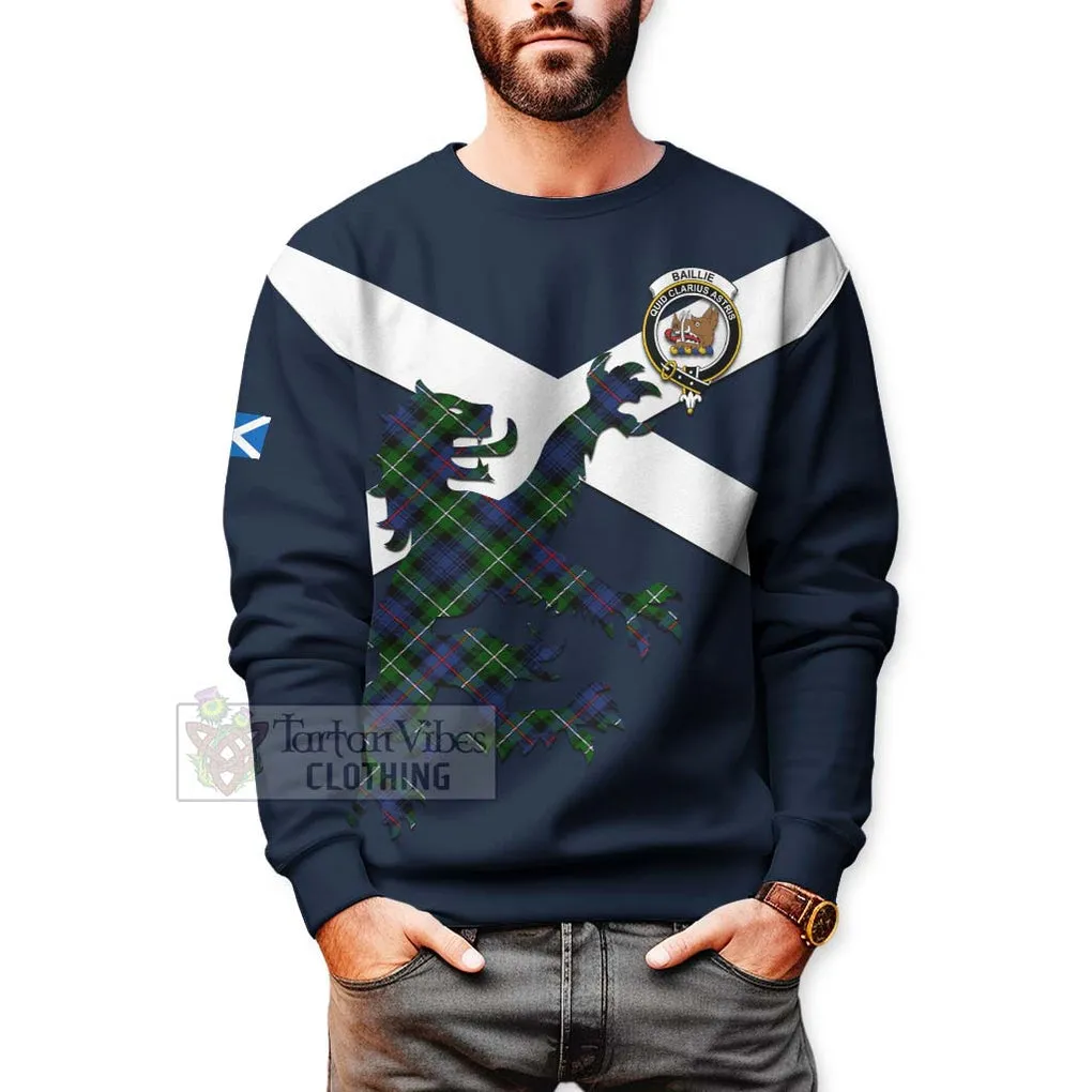 Baillie (Bailey) Tartan Lion Rampant Sweatshirt  Proudly Display Your Heritage with Alba Gu Brath and Clan Name