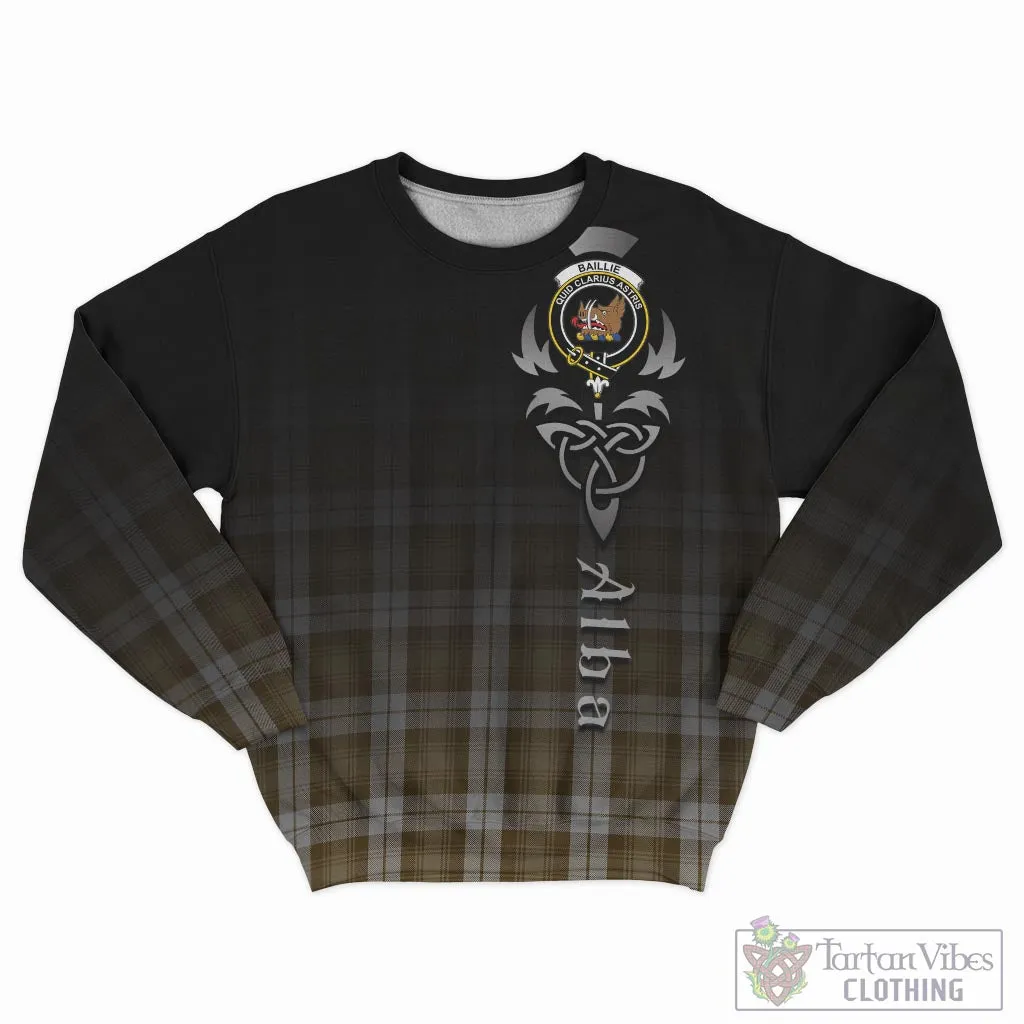 Baillie Dress Tartan Sweatshirt Featuring Alba Gu Brath Family Crest Celtic Inspired