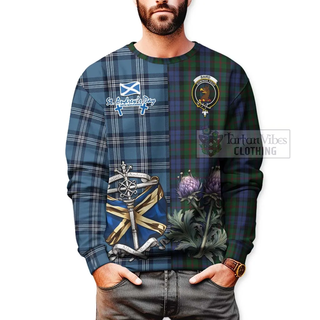 Baird Tartan Sweatshirt Happy St. Andrew's Day Half Tartan Style