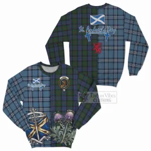 Baird Tartan Sweatshirt Happy St. Andrew's Day Half Tartan Style