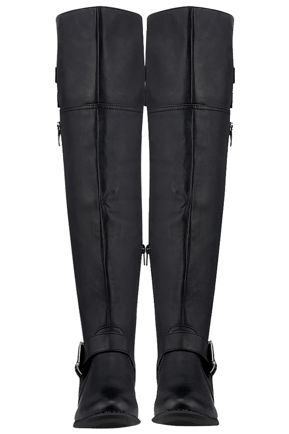 BASILIA Black Thigh-High Riding Boots