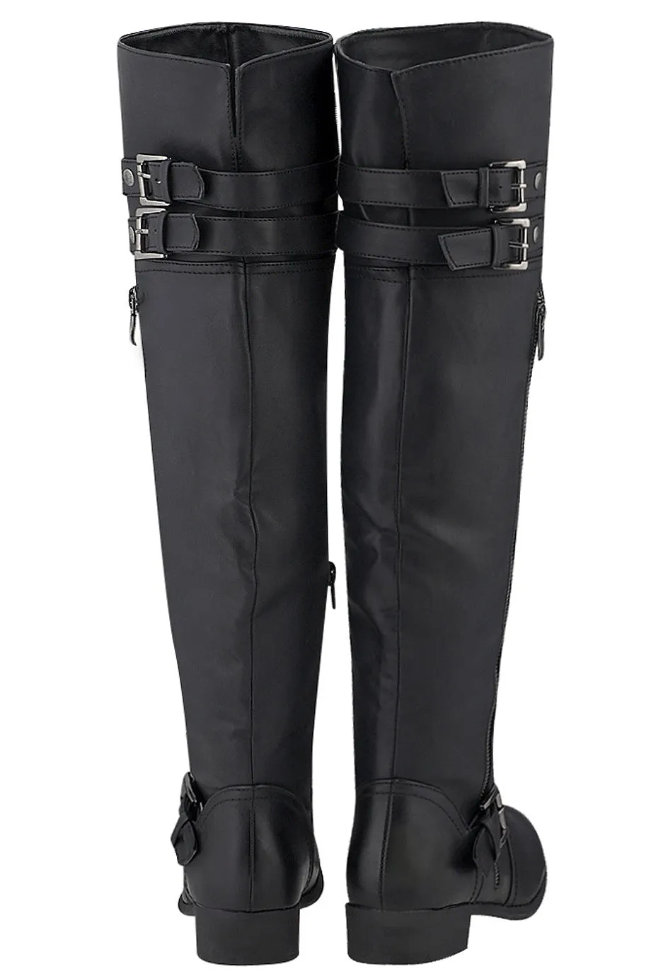 BASILIA Black Thigh-High Riding Boots