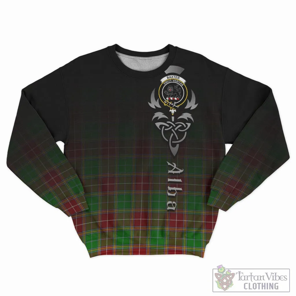 Baxter Modern Tartan Sweatshirt Featuring Alba Gu Brath Family Crest Celtic Inspired