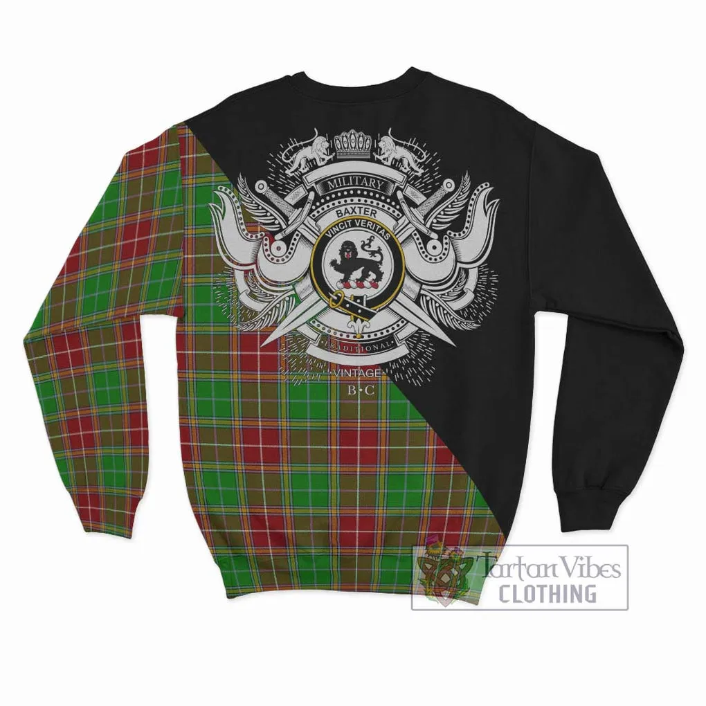 Baxter Modern Tartan Sweatshirt with Family Crest and Military Logo Style