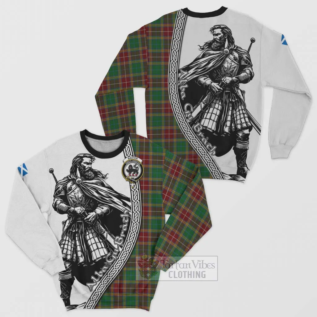 Baxter Tartan Clan Crest Sweatshirt with Highlander Warrior Celtic Style