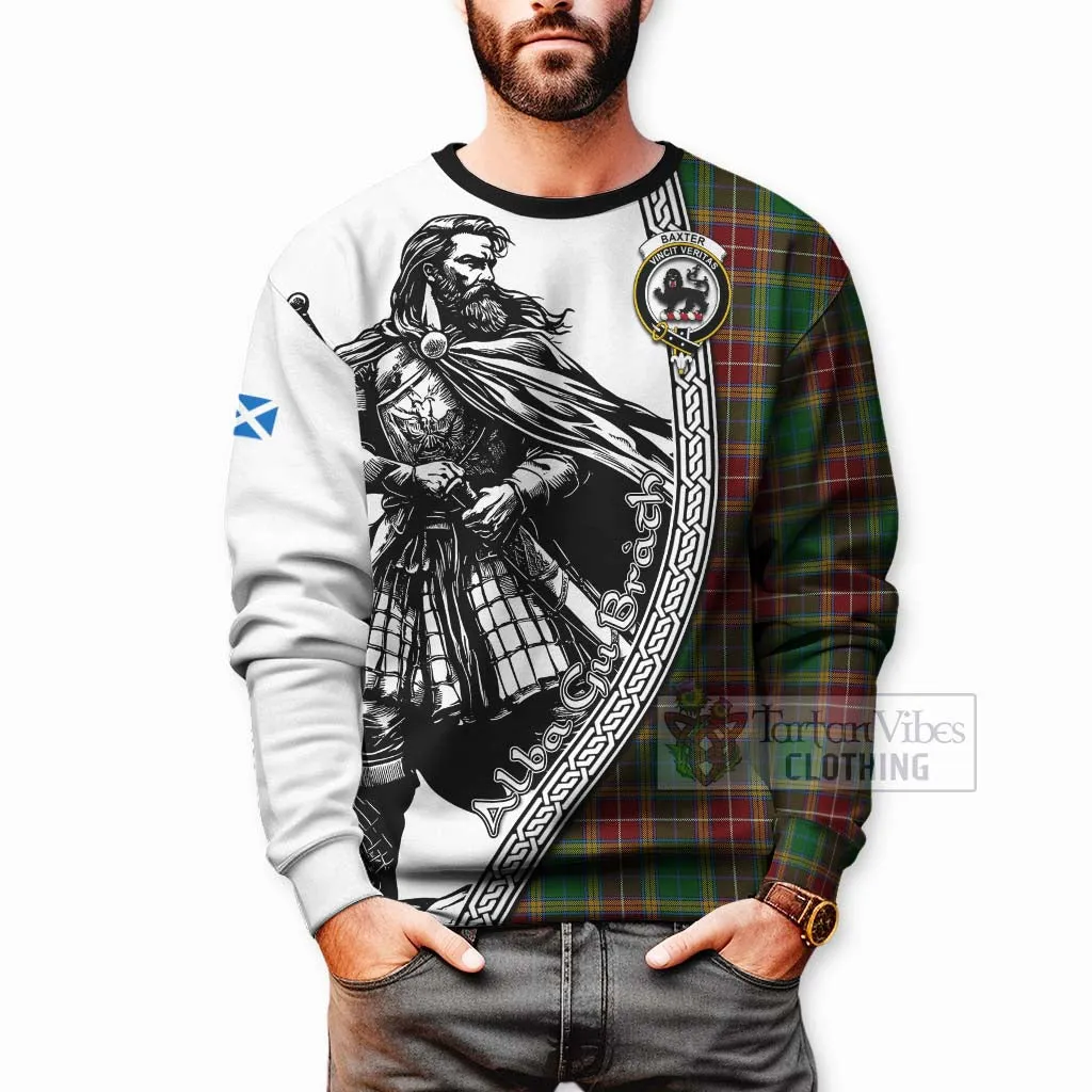 Baxter Tartan Clan Crest Sweatshirt with Highlander Warrior Celtic Style