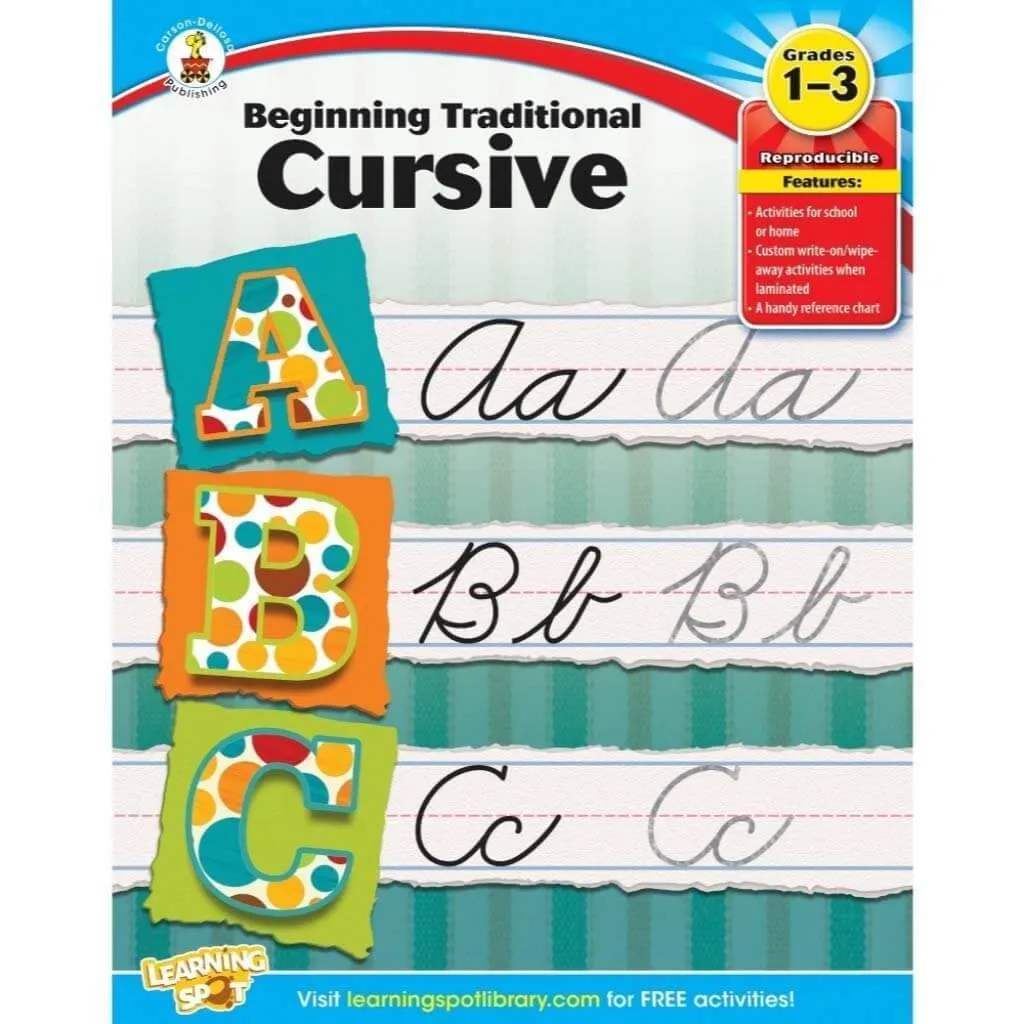 Beginning Traditional Cursive Workbook Grade 1-3