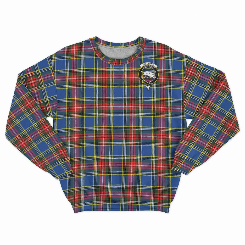 Bethune Tartan Sweatshirt with Family Crest