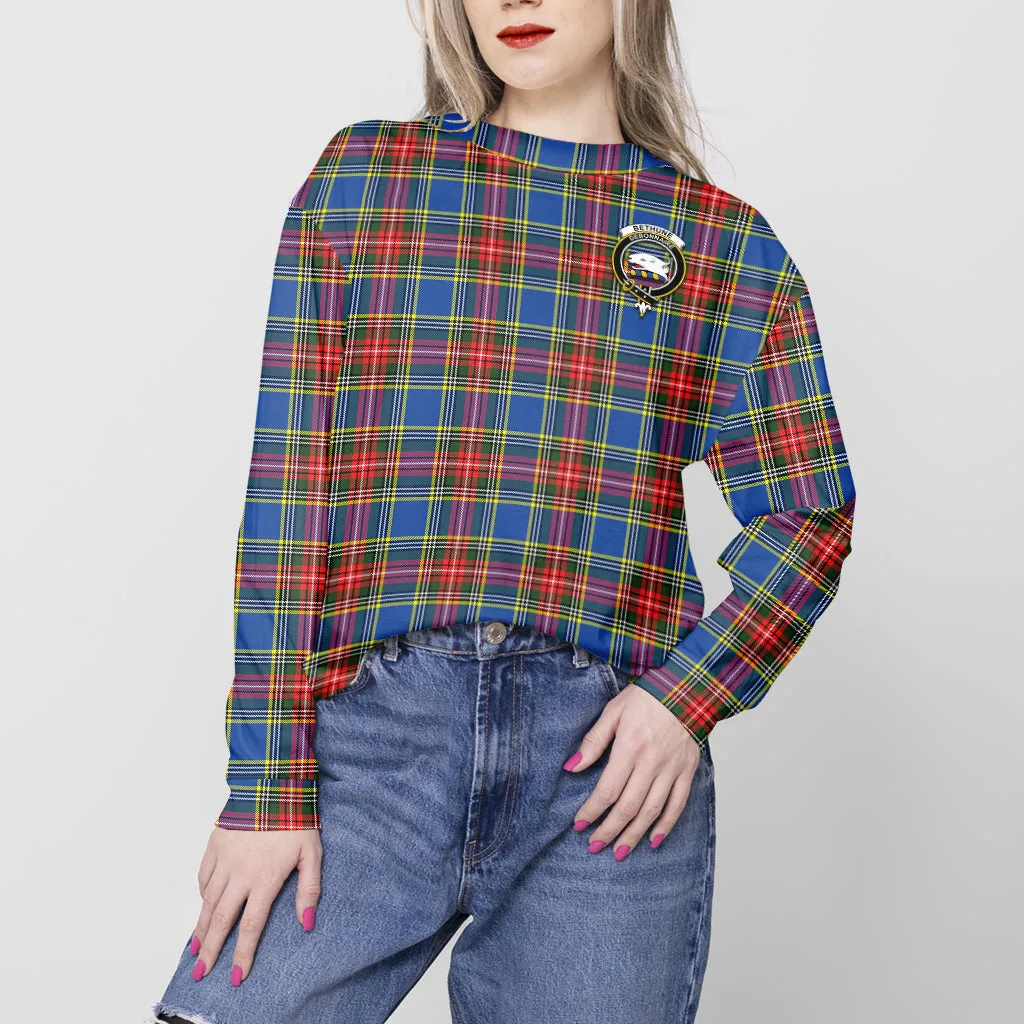 Bethune Tartan Sweatshirt with Family Crest