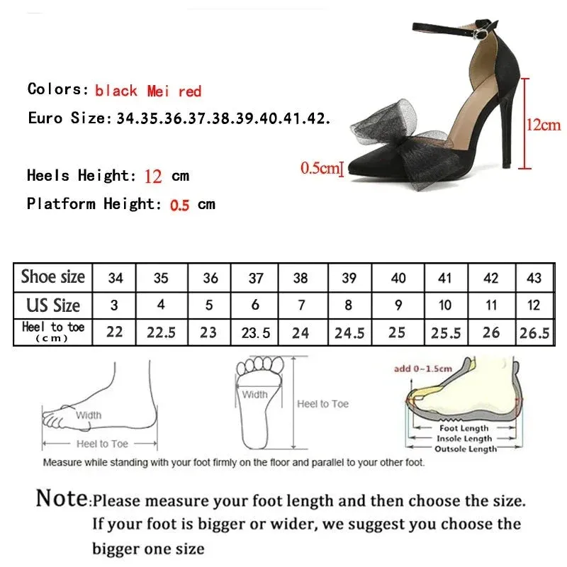 binfenxie Fashion Silk Bowknot Satin Women Pumps Summer Pointed Toe High heels Party Wedding stripper heels Lady Shoes