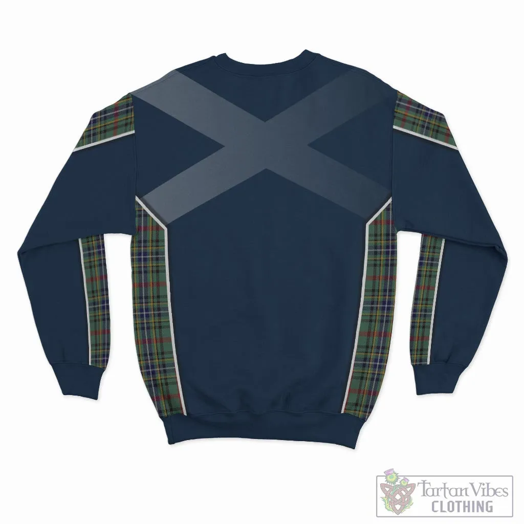 Bisset Tartan Sweatshirt with Family Crest and Scottish Thistle Vibes Sport Style