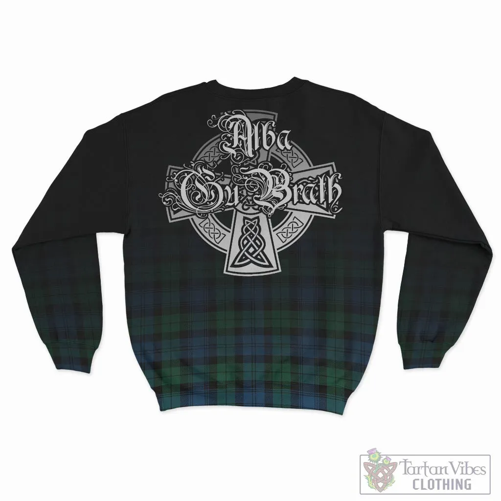 Black Watch Ancient Tartan Sweatshirt Featuring Alba Gu Brath Family Crest Celtic Inspired