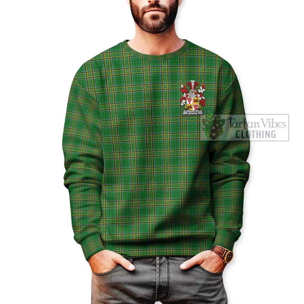 Blunden Irish Clan Tartan Sweatshirt with Coat of Arms