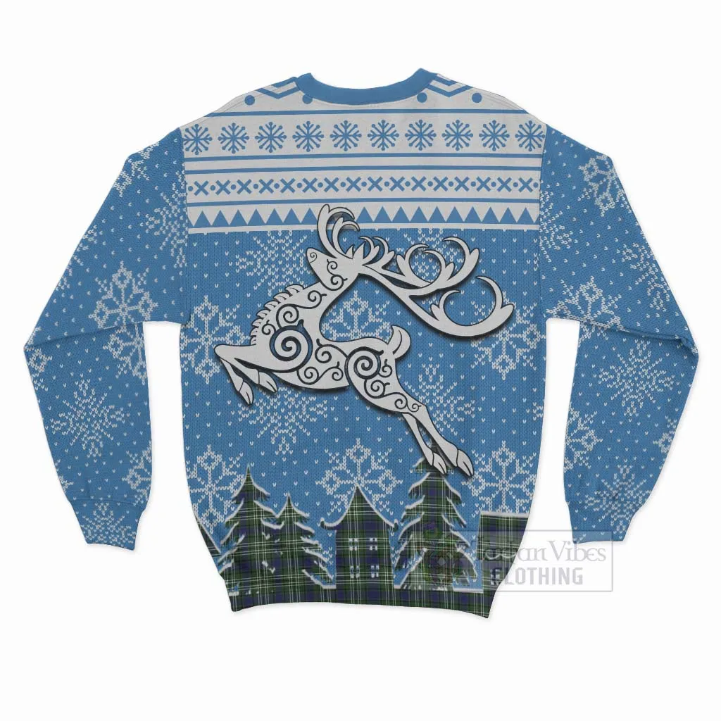 Blyth Clan Christmas Sweatshirt Celtic Reindeer Style