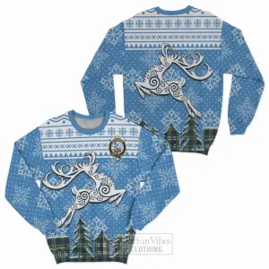 Blyth Clan Christmas Sweatshirt Celtic Reindeer Style