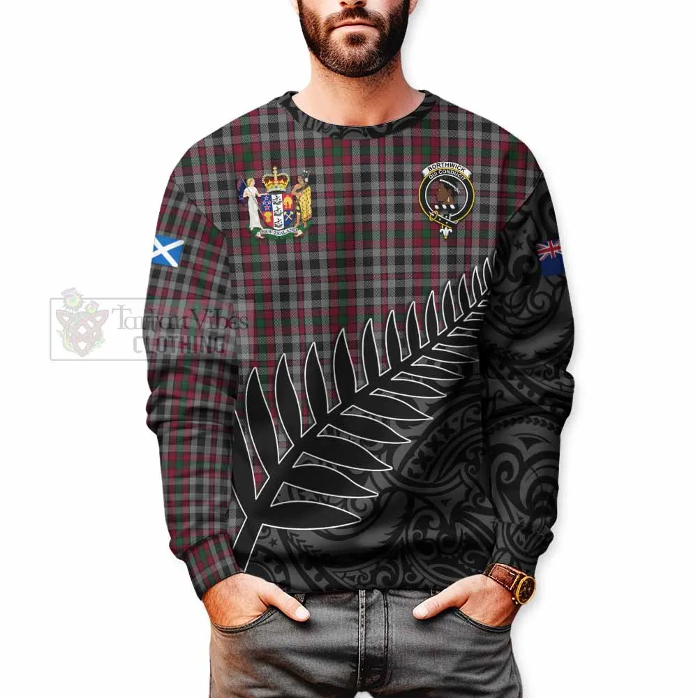 Borthwick Crest Tartan Sweatshirt with New Zealand Silver Fern Half Style