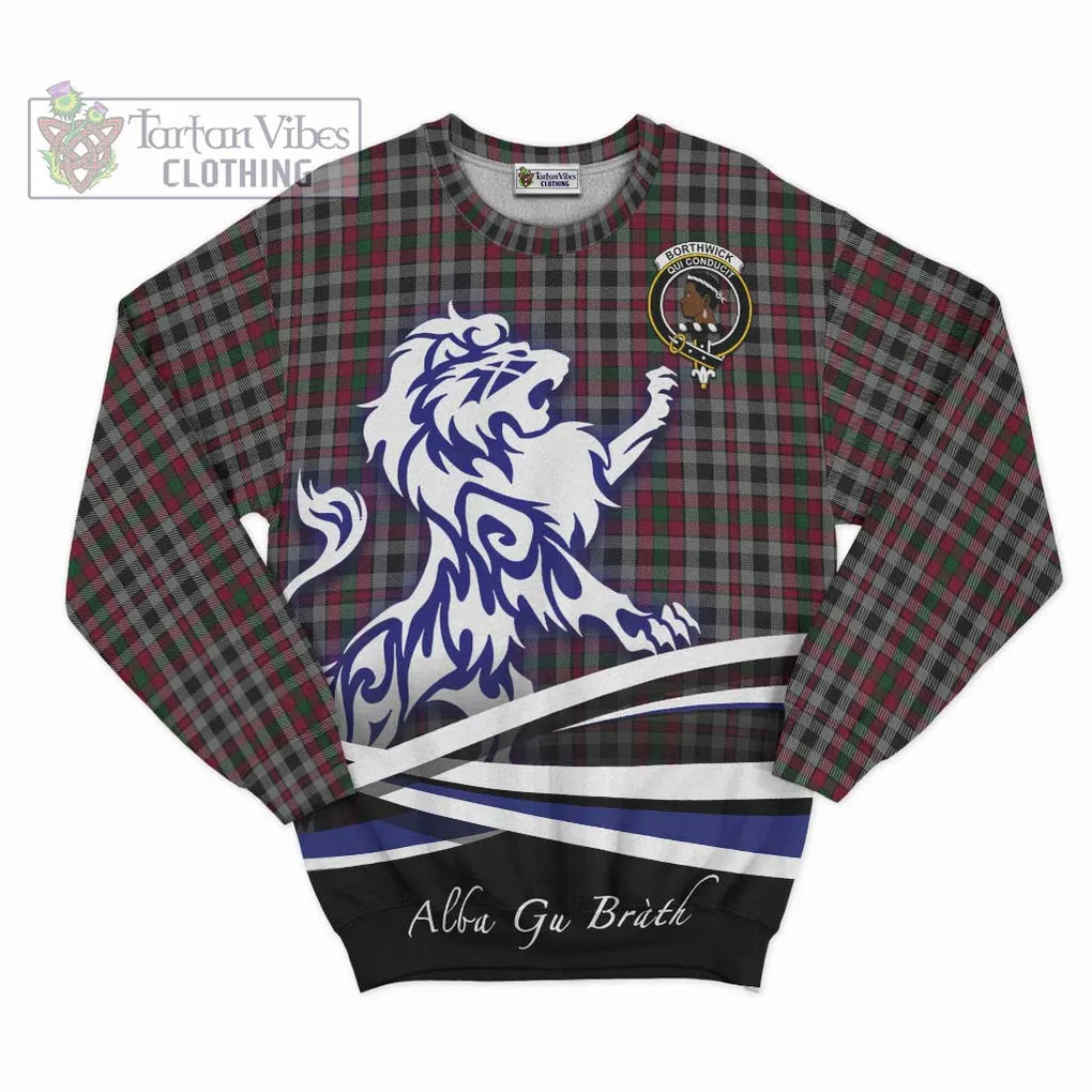 Borthwick Tartan Sweatshirt with Alba Gu Brath Regal Lion Emblem